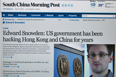 South China Morning Post publie un portrait d’Edward Snowden pris dans les locaux de la NSA (photo d’écran DS)