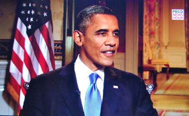 Le président Obama sur le plateau de la chaine PBS (photo d’écran DR)