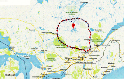 Carte approximative du territoire Nitaskinan de la nation Atikamekw Nehirowisiw (Illustration Maghnord) 