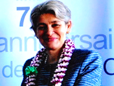 Irina Bokova affectée et choquée (photo d’écran Unesco)